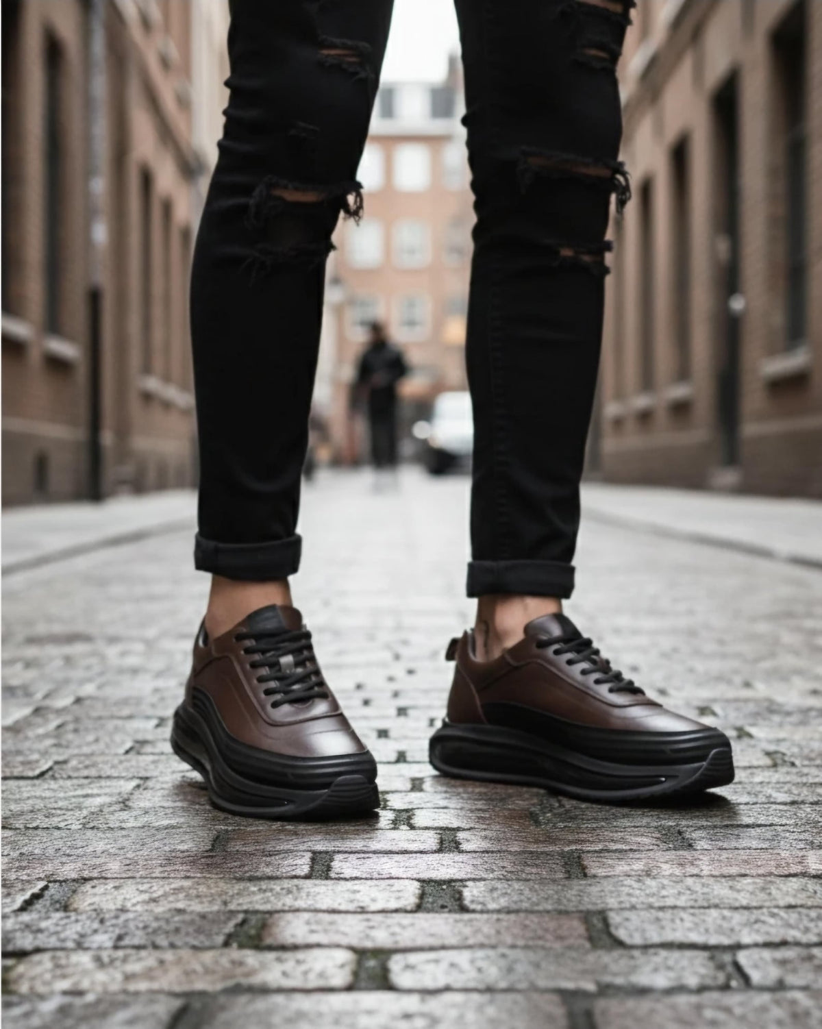 Men’s Genuine Leather Sneakers, Walking Shoes, Casual Trainers, Handmade Streetwear Shoes, Modern Everyday Footwear
