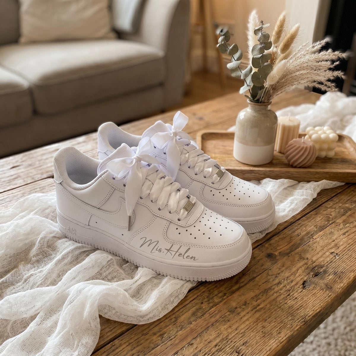 Custom Sneakers for Bridal/Groom | Black Line Art Hand-Painted Wedding Sneakers, Personalized with Name & Wedding Date