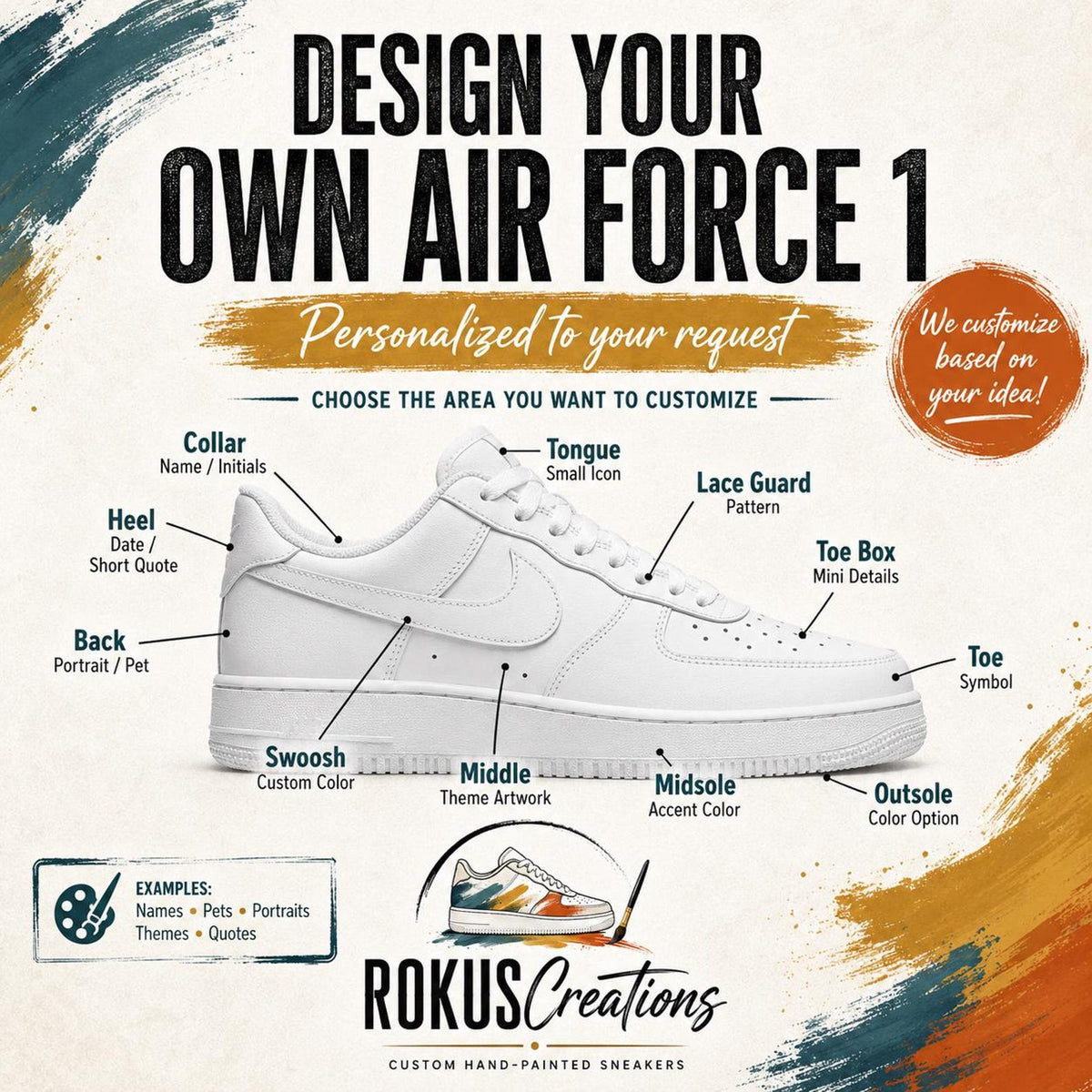 Custom Rainbow AF1 Sneakers, Hand Painted Colorful Air Force 1 Shoes, Paint Splatter Drip Sneakers, Bright Streetwear Gift
