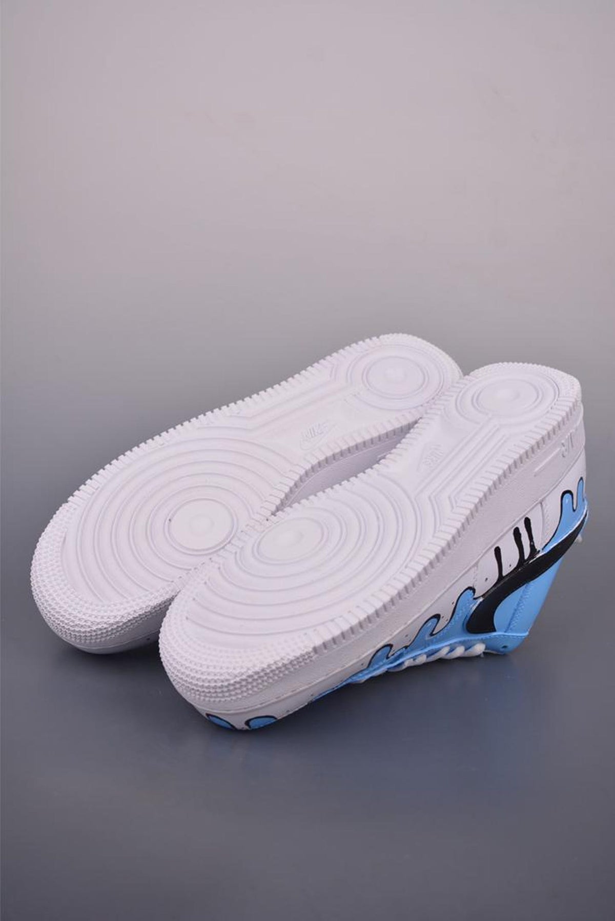 Custom Air force 1 blue drip paint gift Handpainted sneakers for y2k fans perfect gift for unique people , paint drip shoes sneakers paint