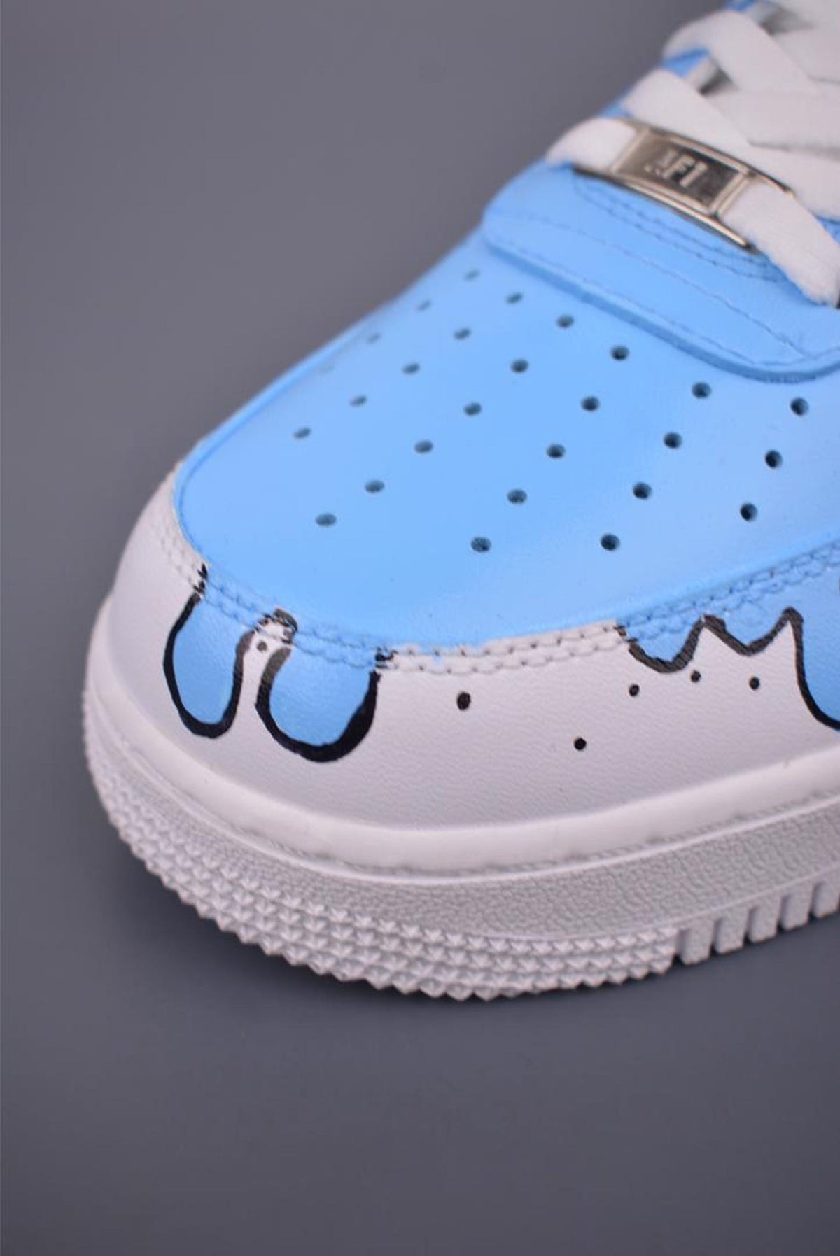 Custom Air force 1 blue drip paint gift Handpainted sneakers for y2k fans perfect gift for unique people , paint drip shoes sneakers paint
