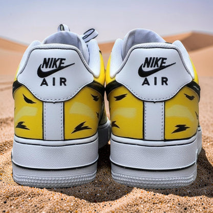Yellow Comic Custom Cartoon Air Force 1 Sneakers – Hand Painted Streetwear AF1 Shoes