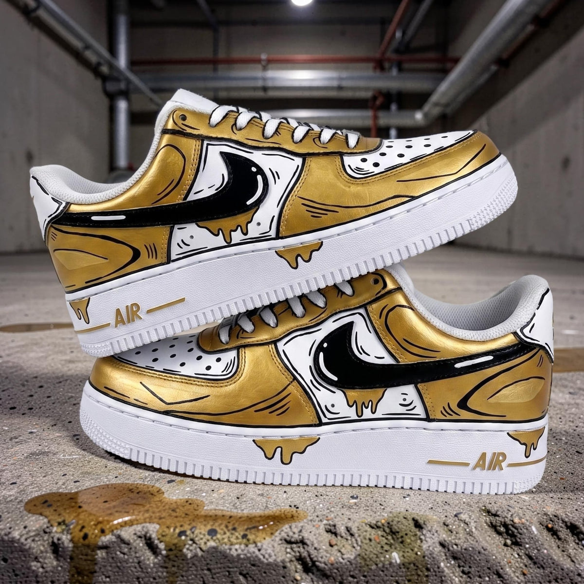 Red Comic Custom Cartoon Air Force 1 Sneakers – Hand Painted Streetwear AF1 Shoes