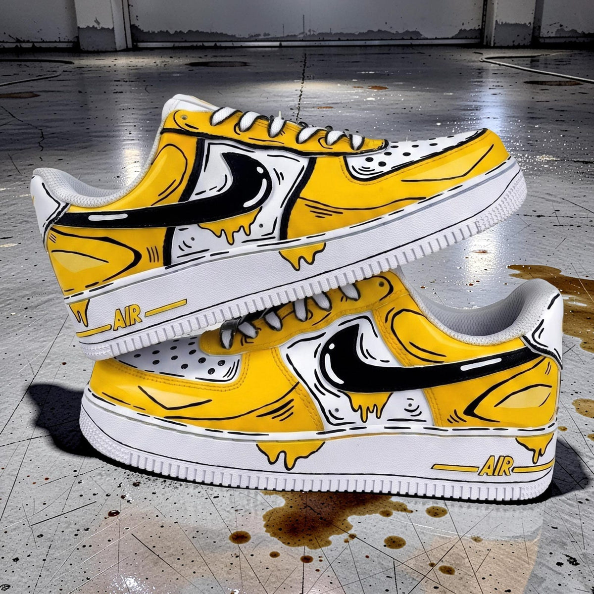 Red Comic Custom Cartoon Air Force 1 Sneakers – Hand Painted Streetwear AF1 Shoes