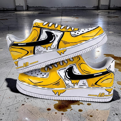 Red Comic Custom Cartoon Air Force 1 Sneakers – Hand Painted Streetwear AF1 Shoes