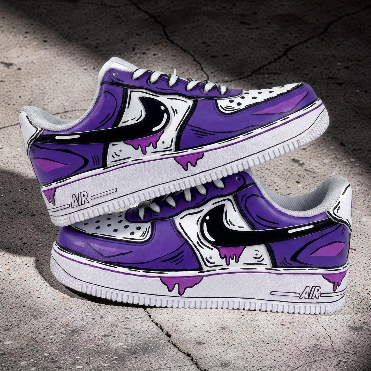 Red Comic Custom Cartoon Air Force 1 Sneakers – Hand Painted Streetwear AF1 Shoes