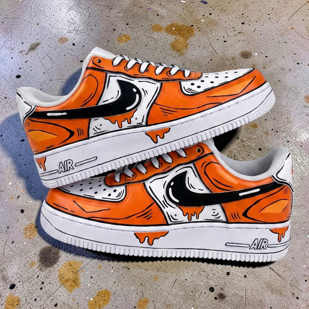 Red Comic Custom Cartoon Air Force 1 Sneakers – Hand Painted Streetwear AF1 Shoes