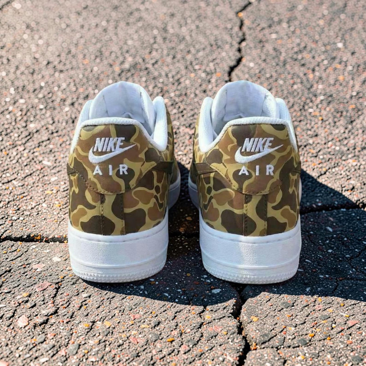 Custom Air Force 1 Camo Sneakers, AF1 Duck Camouflage Shoes, Hand Painted Streetwear Sneakers, Military Style Gift