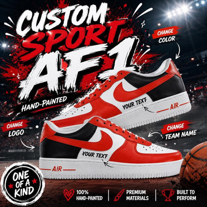 Custom Hand-Painted AF1 Sneakers, Personalized Team Football Basketball Shoes