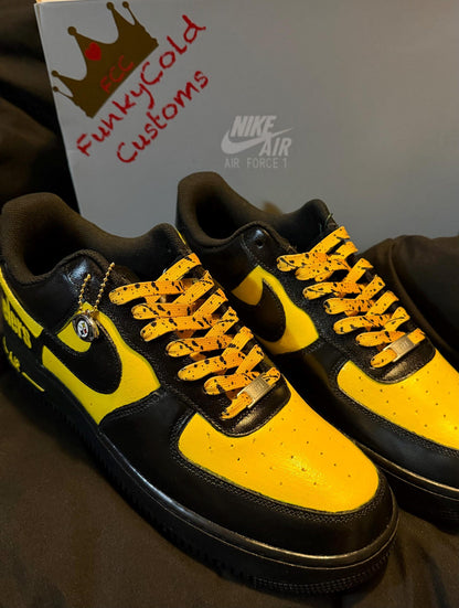Custom Hand-Painted Team Sports Street wear Pitssburg Steelers AF1’s (Free crease Guard Included).