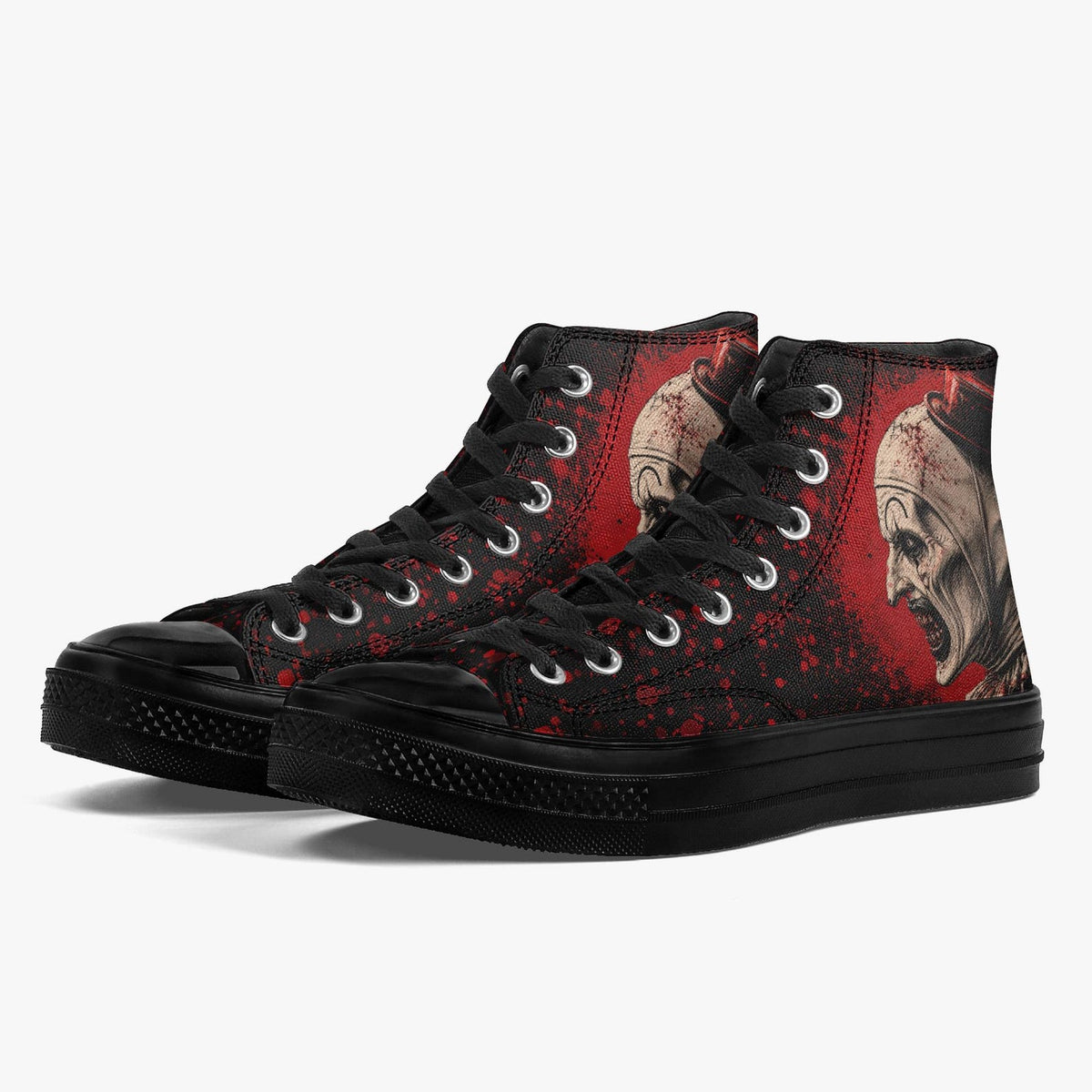 Art The Clown High Top Sneakers Horror Shoes Terrifier Inspired Footwear Killer Clown Sneakers Halloween Horror Fan Gift