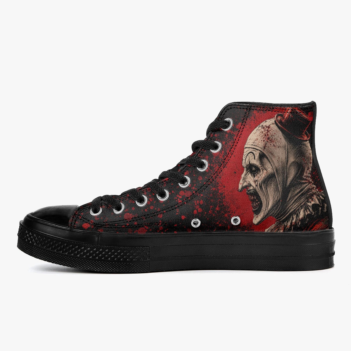 Art The Clown High Top Sneakers Horror Shoes Terrifier Inspired Footwear Killer Clown Sneakers Halloween Horror Fan Gift