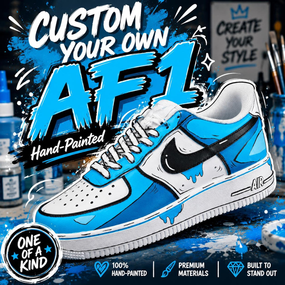 Custom Your Own Air Force 1 Sneakers, Pesonalized AF1 Shoes, Hand Painted Shoes