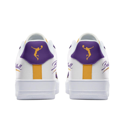 Purple Yellow Basketball Shoes, Hoops Shoes, Urban Sport Sneakers, Basketball Style Shoes, Personalized Basket Shoes