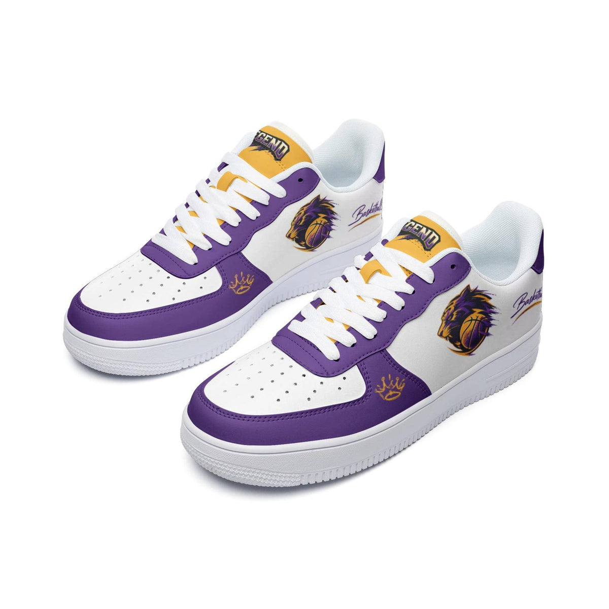 Purple Yellow Basketball Shoes, Hoops Shoes, Urban Sport Sneakers, Basketball Style Shoes, Personalized Basket Shoes