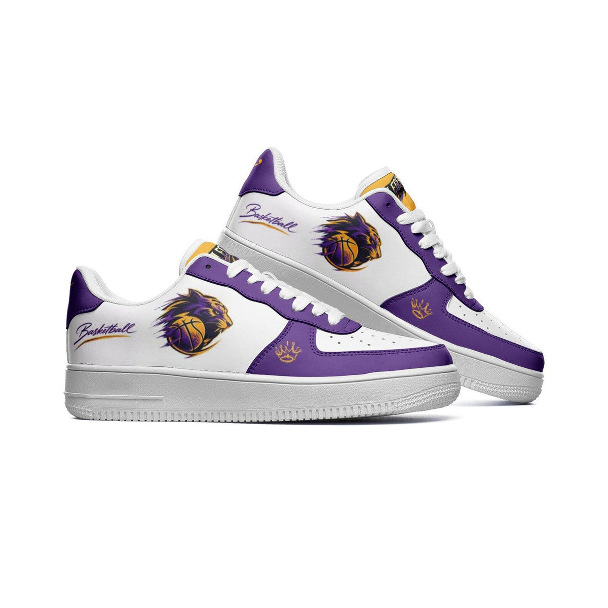 Purple Yellow Basketball Shoes, Hoops Shoes, Urban Sport Sneakers, Basketball Style Shoes, Personalized Basket Shoes