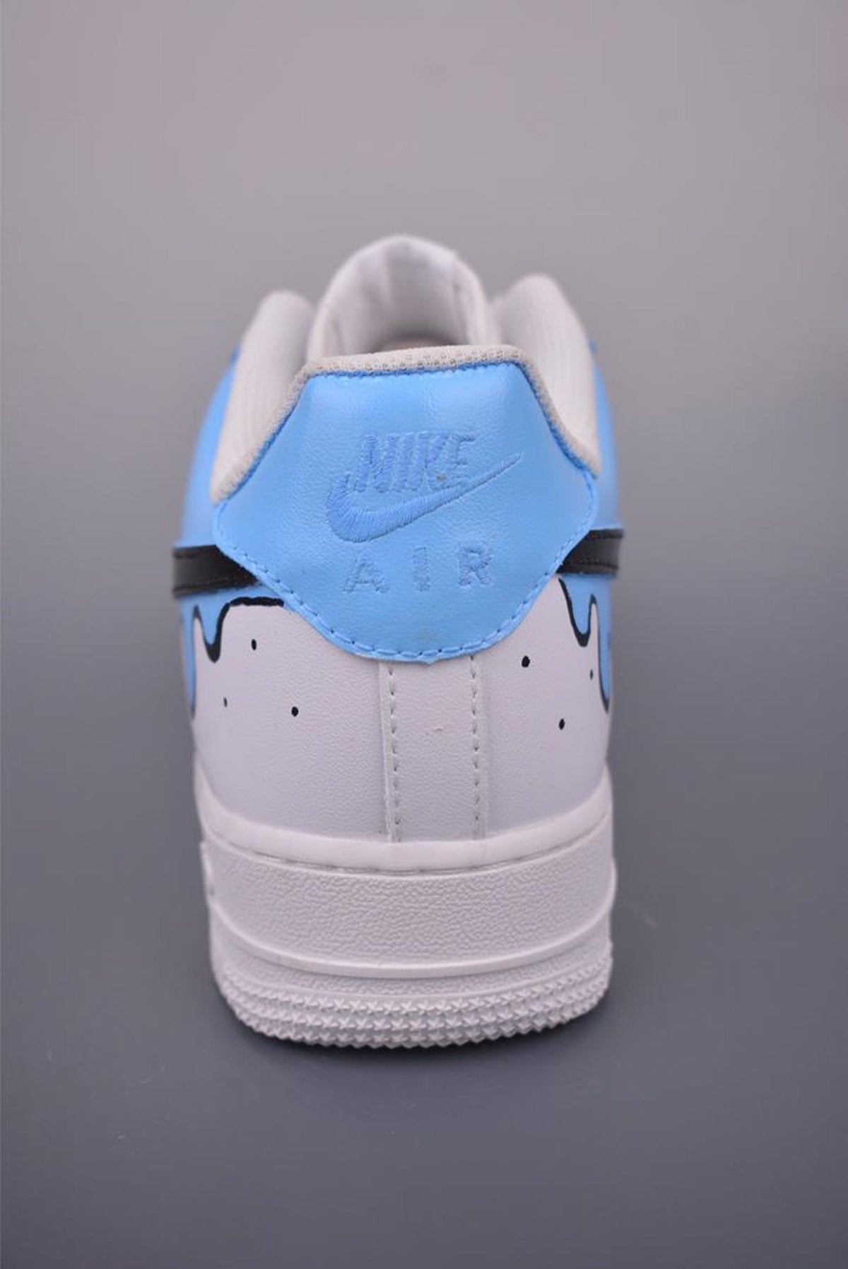 Custom Air force 1 blue drip paint gift Handpainted sneakers for y2k fans perfect gift for unique people , paint drip shoes sneakers paint