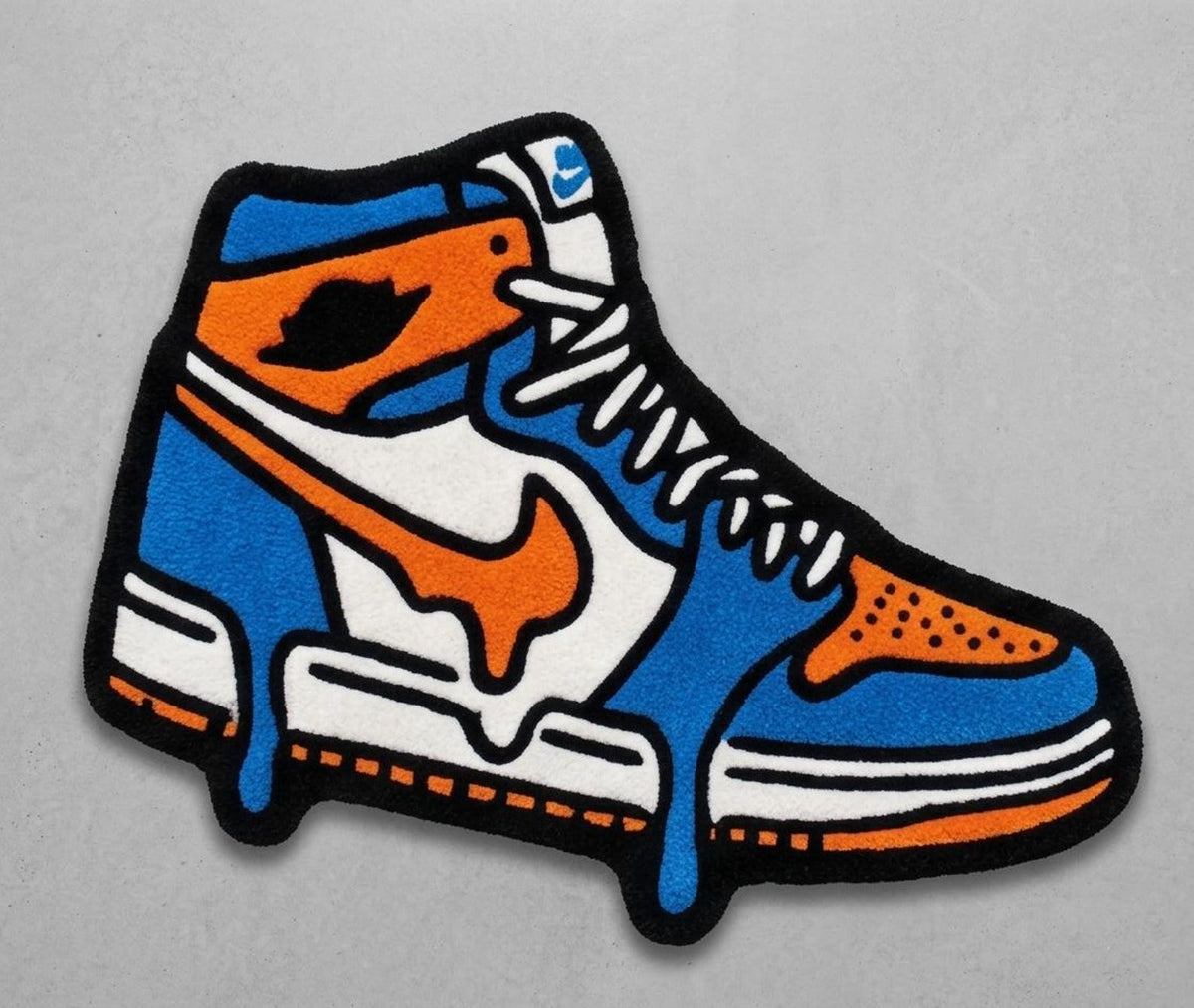 Melting Drip Sneaker Accent Carpet | Hypebeast Sneakerhead Room Decor | Wool Hand Tufted