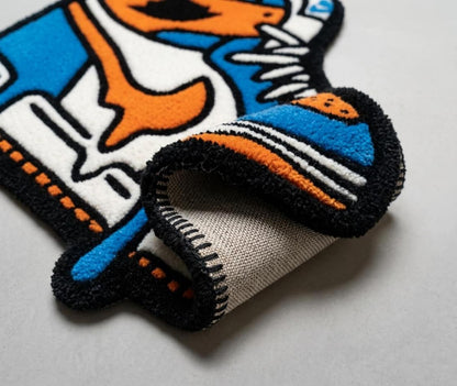 Melting Drip Sneaker Accent Carpet | Hypebeast Sneakerhead Room Decor | Wool Hand Tufted