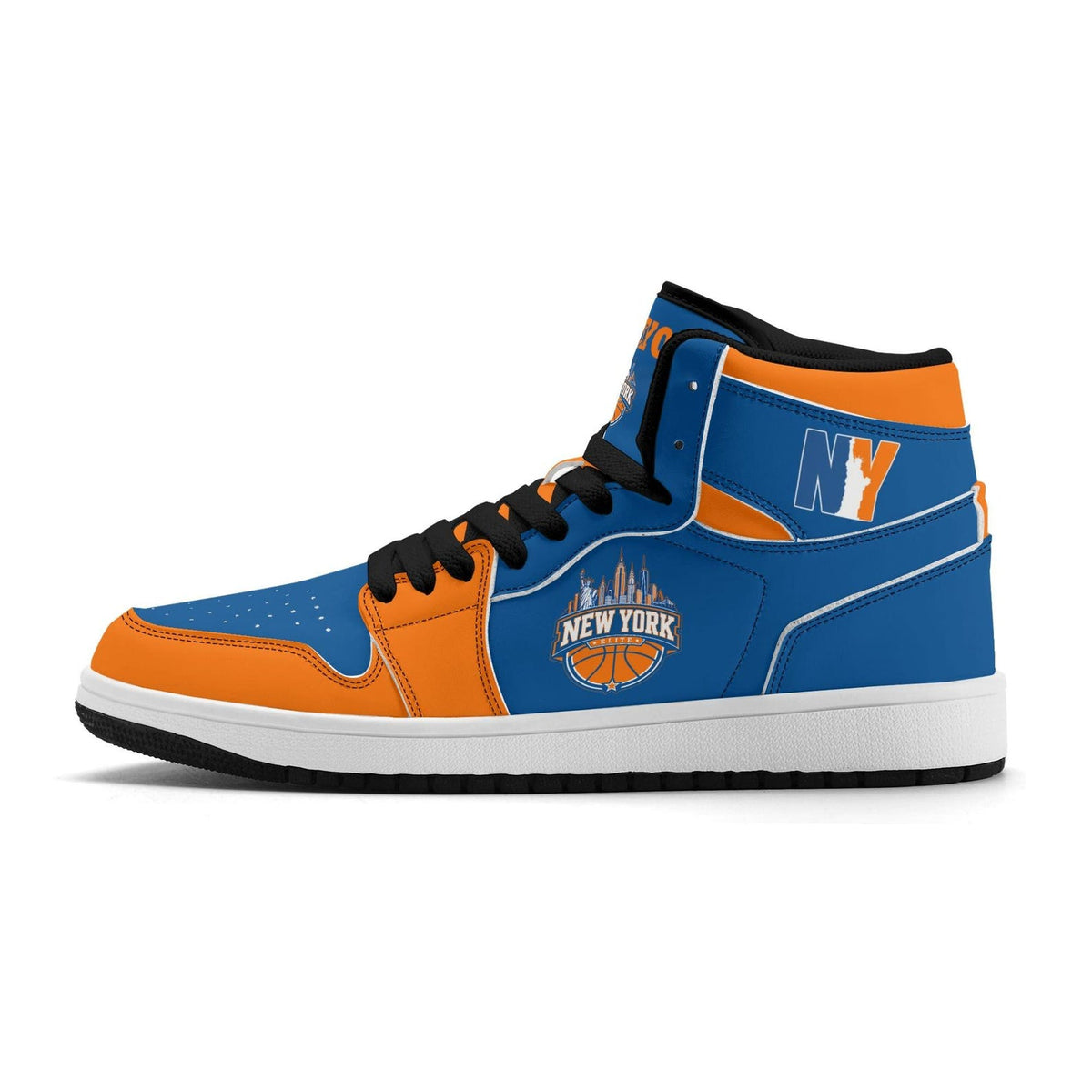 New York Basketball Team Sneakers for Men & Women New York Fan Team Themed Basketball Sport Shoes Blue Orange Custom Kicks NYC Gifts