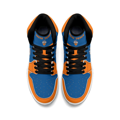 New York Basketball Team Sneakers for Men & Women New York Fan Team Themed Basketball Sport Shoes Blue Orange Custom Kicks NYC Gifts