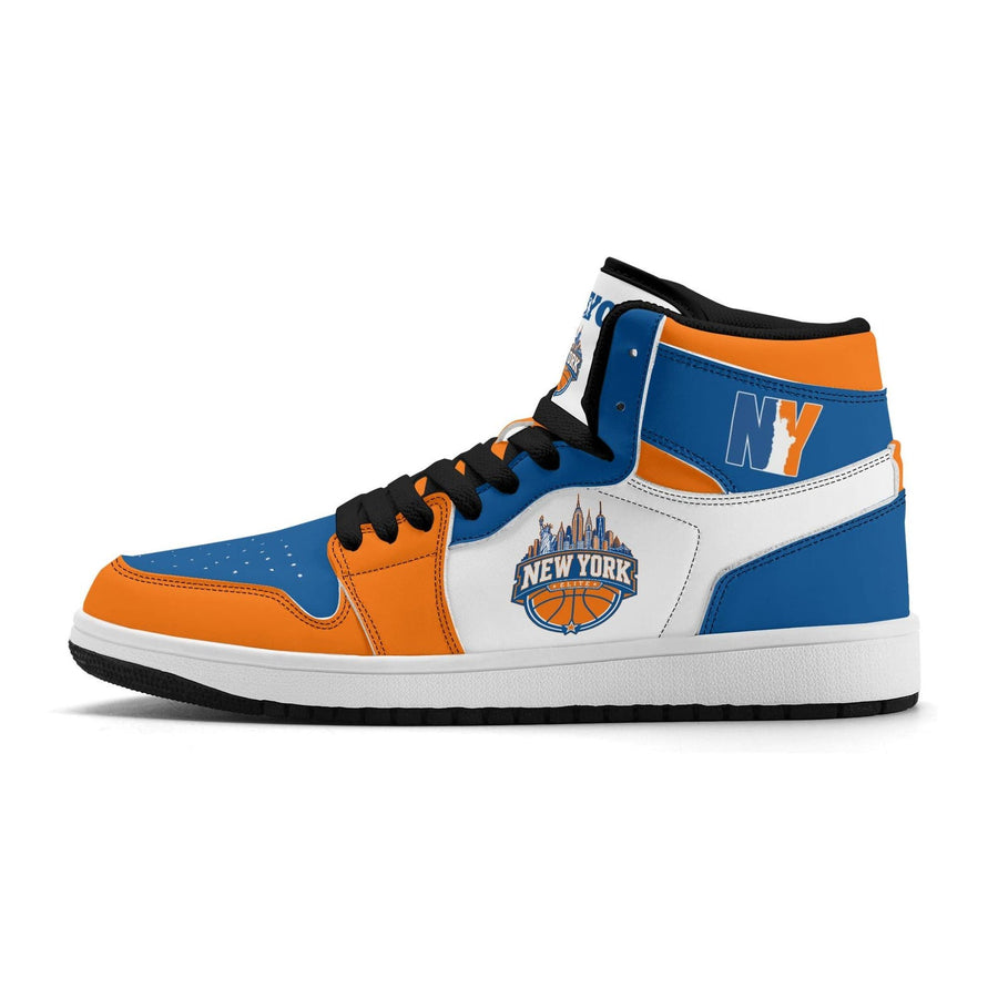 New York Basketball Team Sneakers for Men & Women New York Fan Team Themed Basketball Sport Shoes Blue Orange Custom