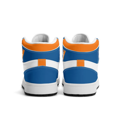 New York Basketball Team Sneakers for Men & Women New York Fan Team Themed Basketball Sport Shoes Blue Orange Custom Kicks NYC Gifts