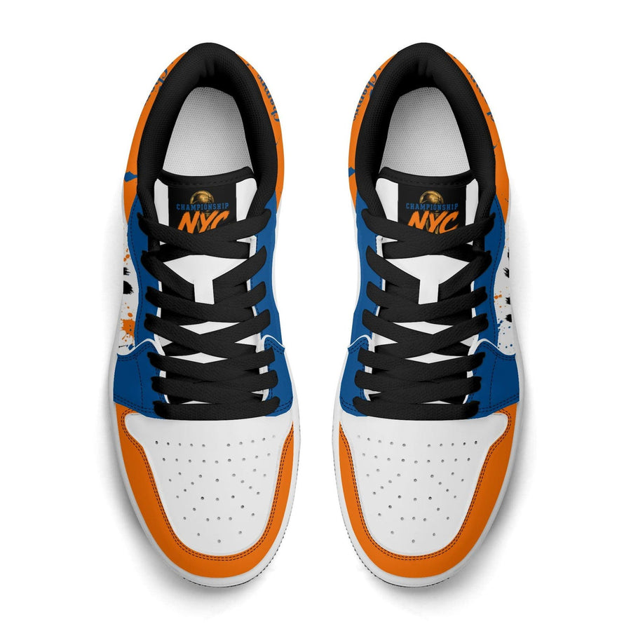 New York Basketball Team Sneakers for Men & Women New York Fan Team Basketball Champs Sport Shoes Blue Orange Low Top