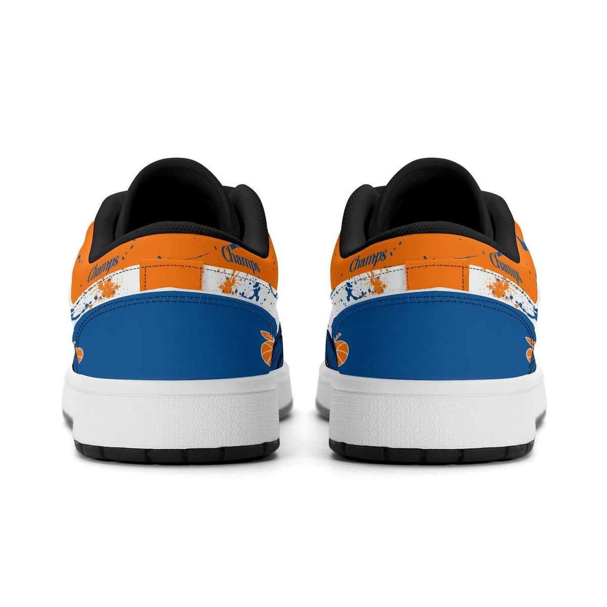 New York Basketball Team Sneakers for Men & Women New York Fan Team Basketball Champs Sport Shoes Blue Orange Low Top White Kicks NYC Gifts