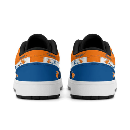 New York Basketball Team Sneakers for Men & Women New York Fan Team Basketball Champs Sport Shoes Blue Orange Low Top White Kicks NYC Gifts