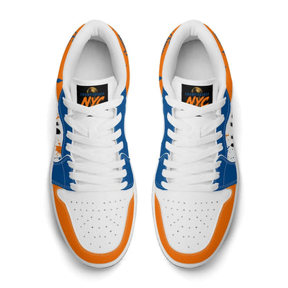 New York Basketball Team Sneakers for Men & Women New York Fan Team Basketball Champs Sport Shoes Blue Orange Low Top White Kicks NYC Gifts