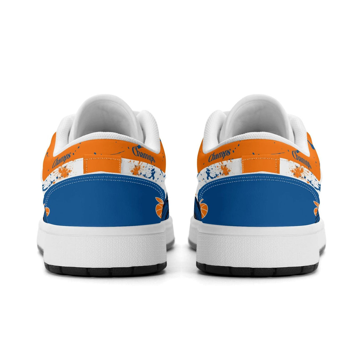 New York Basketball Team Sneakers for Men & Women New York Fan Team Basketball Champs Sport Shoes Blue Orange Low Top White Kicks NYC Gifts