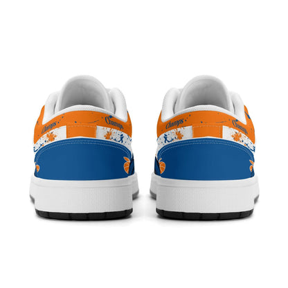 New York Basketball Team Sneakers for Men & Women New York Fan Team Basketball Champs Sport Shoes Blue Orange Low Top White Kicks NYC Gifts