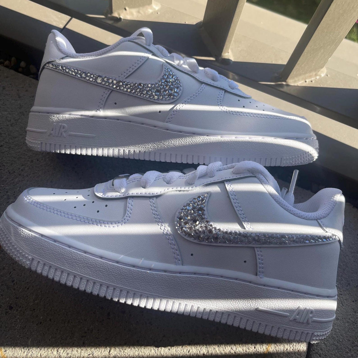 Air Force 1 One Custumized Sneaker Sparkle Design *white*