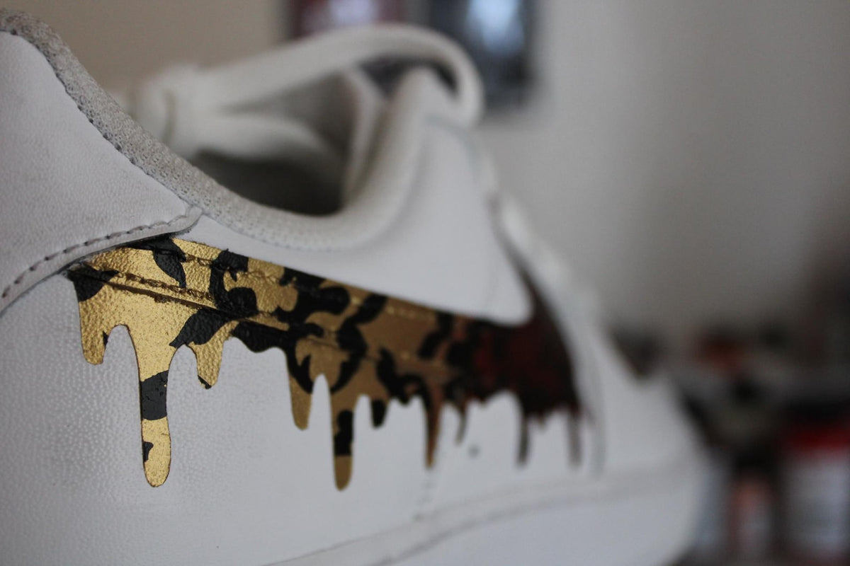 Custom Air Force 1 Burgundy Gold Damask | Luxury Hand Painted AF1 | Drip Swoosh Sneakers | Personalized Custom Nike Shoes