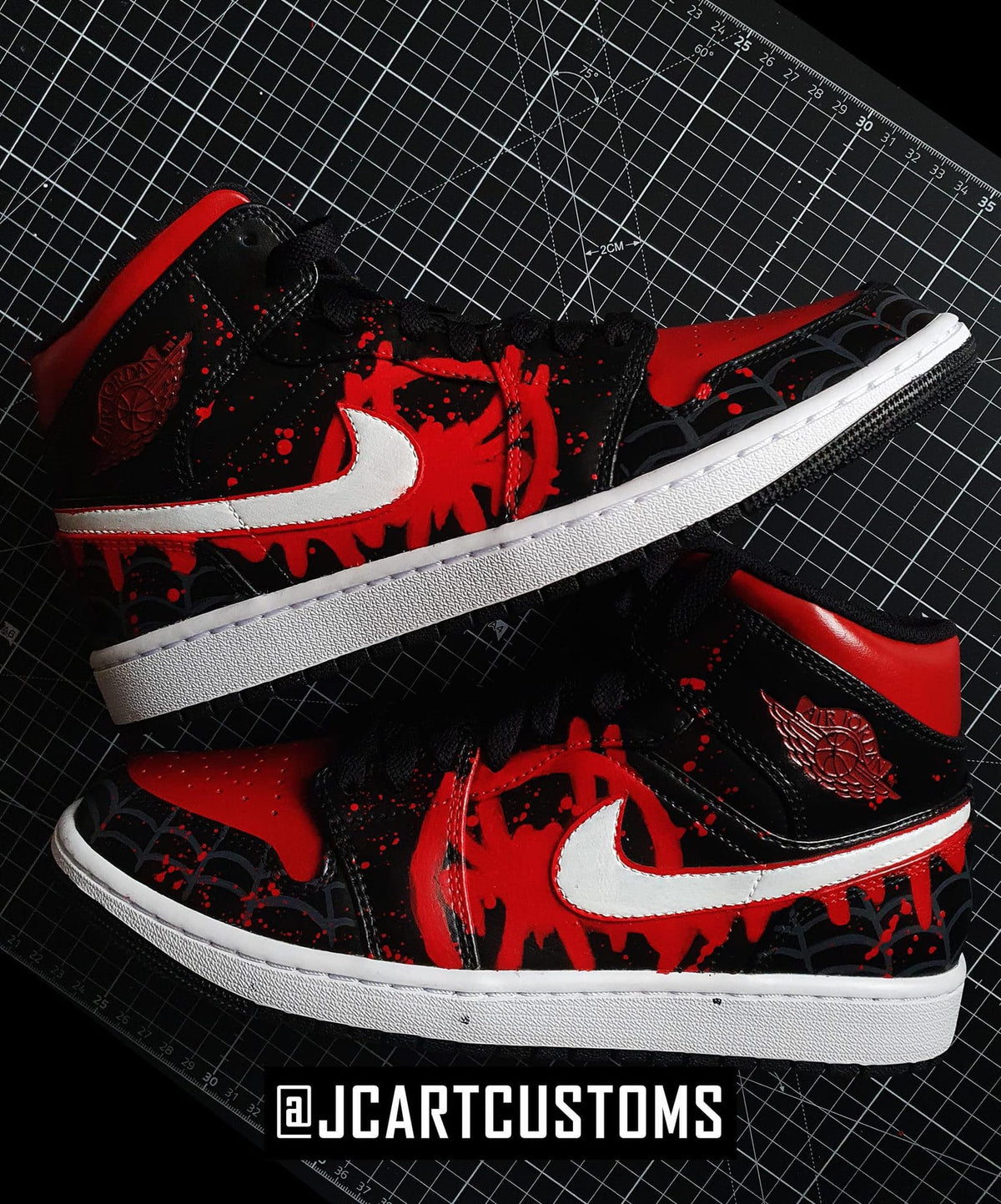 Custom Hand-Painted Miles Morales Spider-Verse Jordan 1 Sneakers – Streetwear Shoes