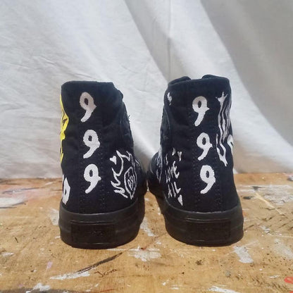 Juice WRLD Inspired Hand Painted Sneakers ustom Streetwear Shoes | Unique Rap Fan Art Footwear | Hip Hop Fashion