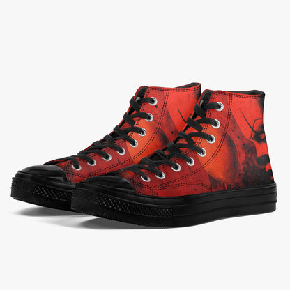 Pennywise High Top Shoes Horror Sneakers Creepy Clown Gothic Footwear Halloween Shoes Horror Fan Gift Red High Tops
