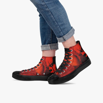 Pennywise High Top Shoes Horror Sneakers Creepy Clown Gothic Footwear Halloween Shoes Horror Fan Gift Red High Tops