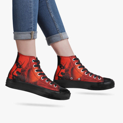 Pennywise High Top Shoes Horror Sneakers Creepy Clown Gothic Footwear Halloween Shoes Horror Fan Gift Red High Tops