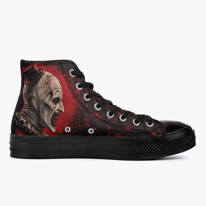 Art The Clown High Top Sneakers Horror Shoes Terrifier Inspired Footwear Killer Clown Sneakers Halloween Horror Fan Gift