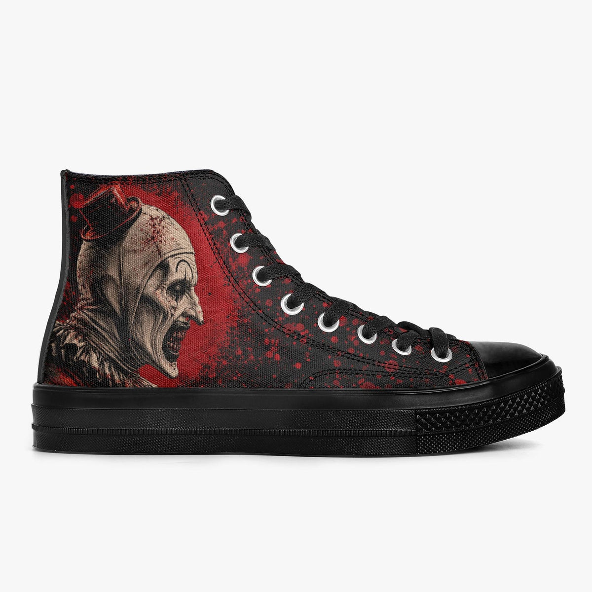 Art The Clown High Top Sneakers Horror Shoes Terrifier Inspired Footwear Killer Clown Sneakers Halloween Horror Fan Gift