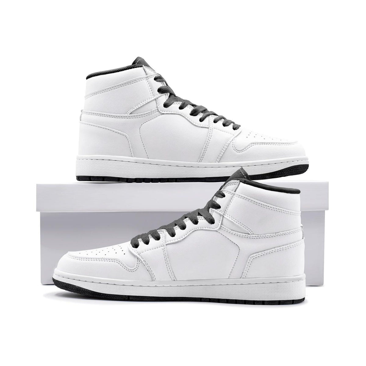 Custom High Top Shoes White, Personalized Printed High Top Shoes, Custom Design Sneakers, Name Or Logo High Tops, Unique Gift Idea