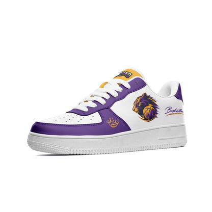 Purple Yellow Basketball Shoes, Hoops Shoes, Urban Sport Sneakers, Basketball Style Shoes, Personalized Basket Shoes