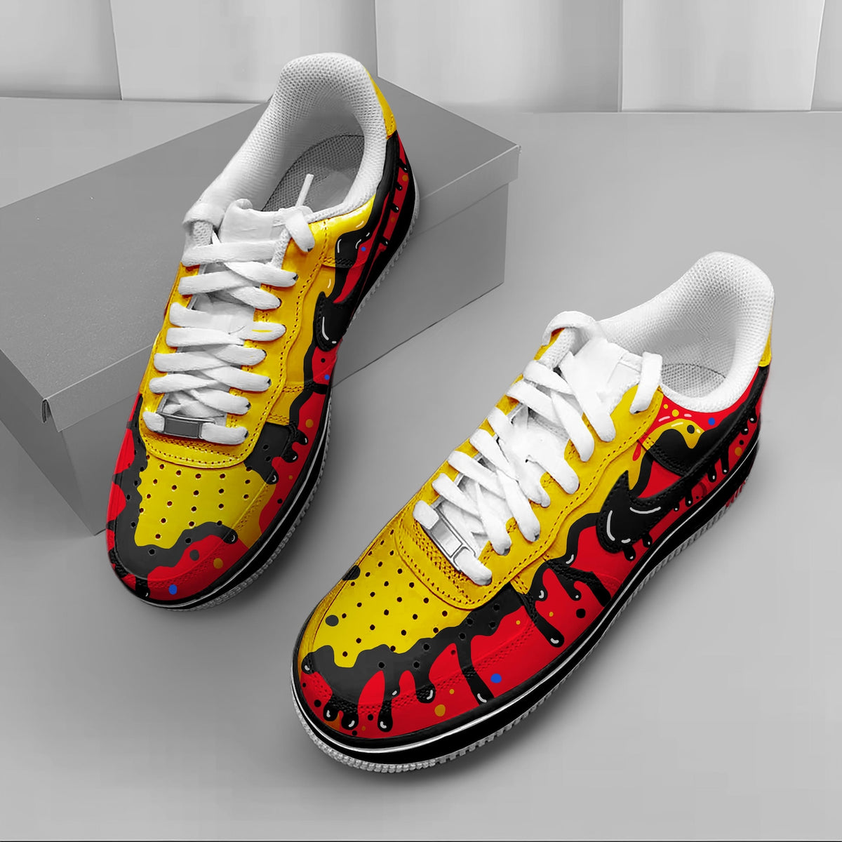 Customizable Handpainted Shoes-AF1 Sports Sneakers Black Drip Air Force 1s Jordan 1 Customized Air Forces Men's/Women's Airforce1 Dunks Gift