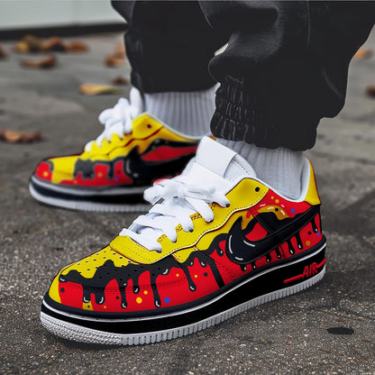 Customizable Handpainted Shoes-AF1 Sports Sneakers Black Drip Air Force 1s Jordan 1 Customized Air Forces Men's/Women's Airforce1 Dunks Gift