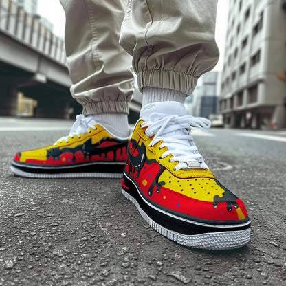 Customizable Handpainted Shoes-AF1 Sports Sneakers Black Drip Air Force 1s Jordan 1 Customized Air Forces Men's/Women's Airforce1 Dunks Gift