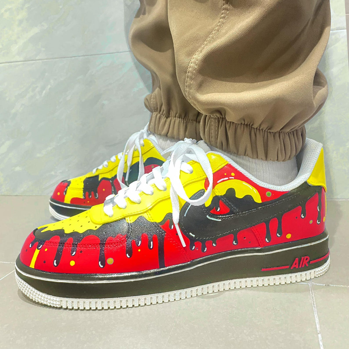 Customizable Handpainted Shoes-AF1 Sports Sneakers Black Drip Air Force 1s Jordan 1 Customized Air Forces Men's/Women's Airforce1 Dunks Gift