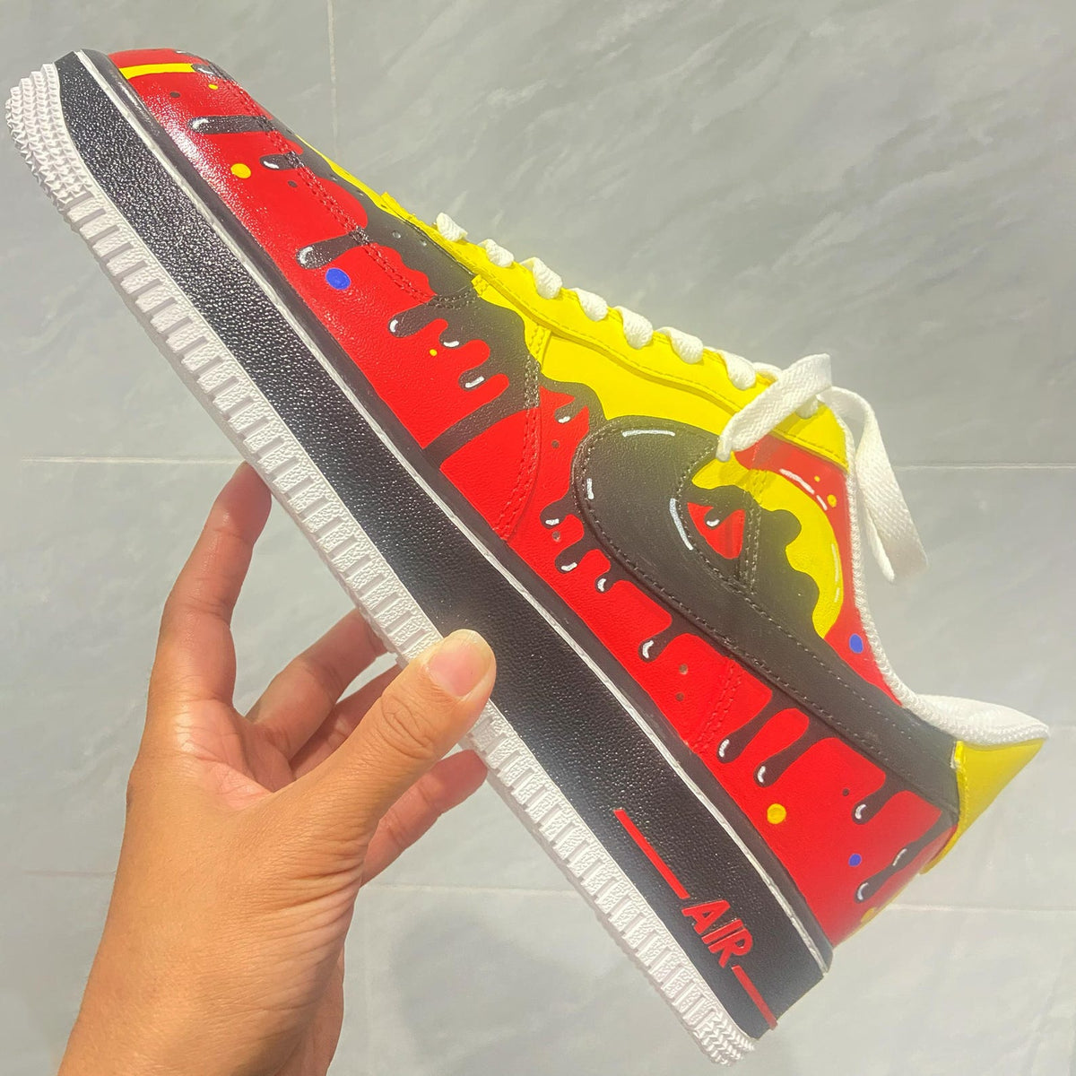Customizable Handpainted Shoes-AF1 Sports Sneakers Black Drip Air Force 1s Jordan 1 Customized Air Forces Men's/Women's Airforce1 Dunks Gift