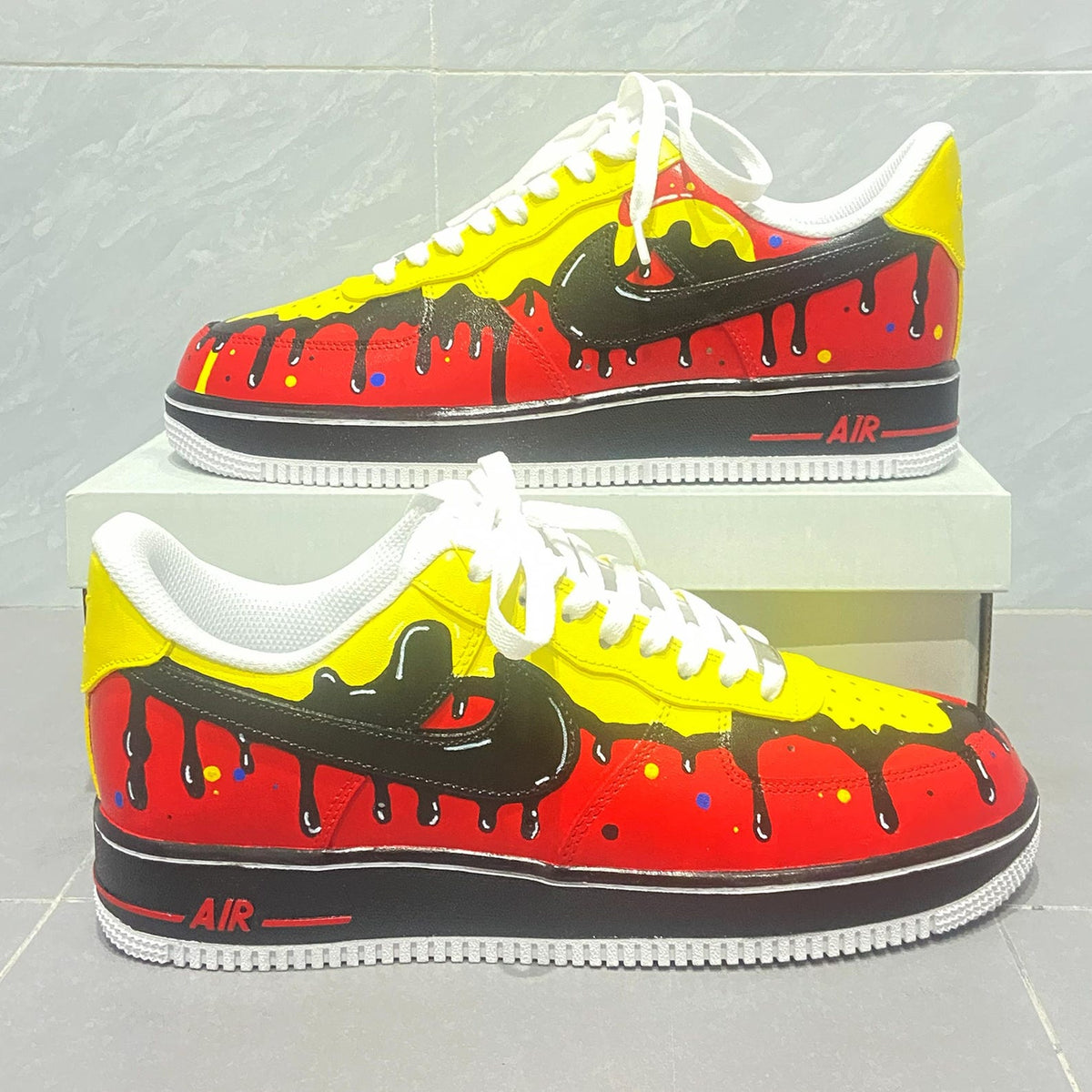 Customizable Handpainted Shoes-AF1 Sports Sneakers Black Drip Air Force 1s Jordan 1 Customized Air Forces Men's/Women's Airforce1 Dunks Gift